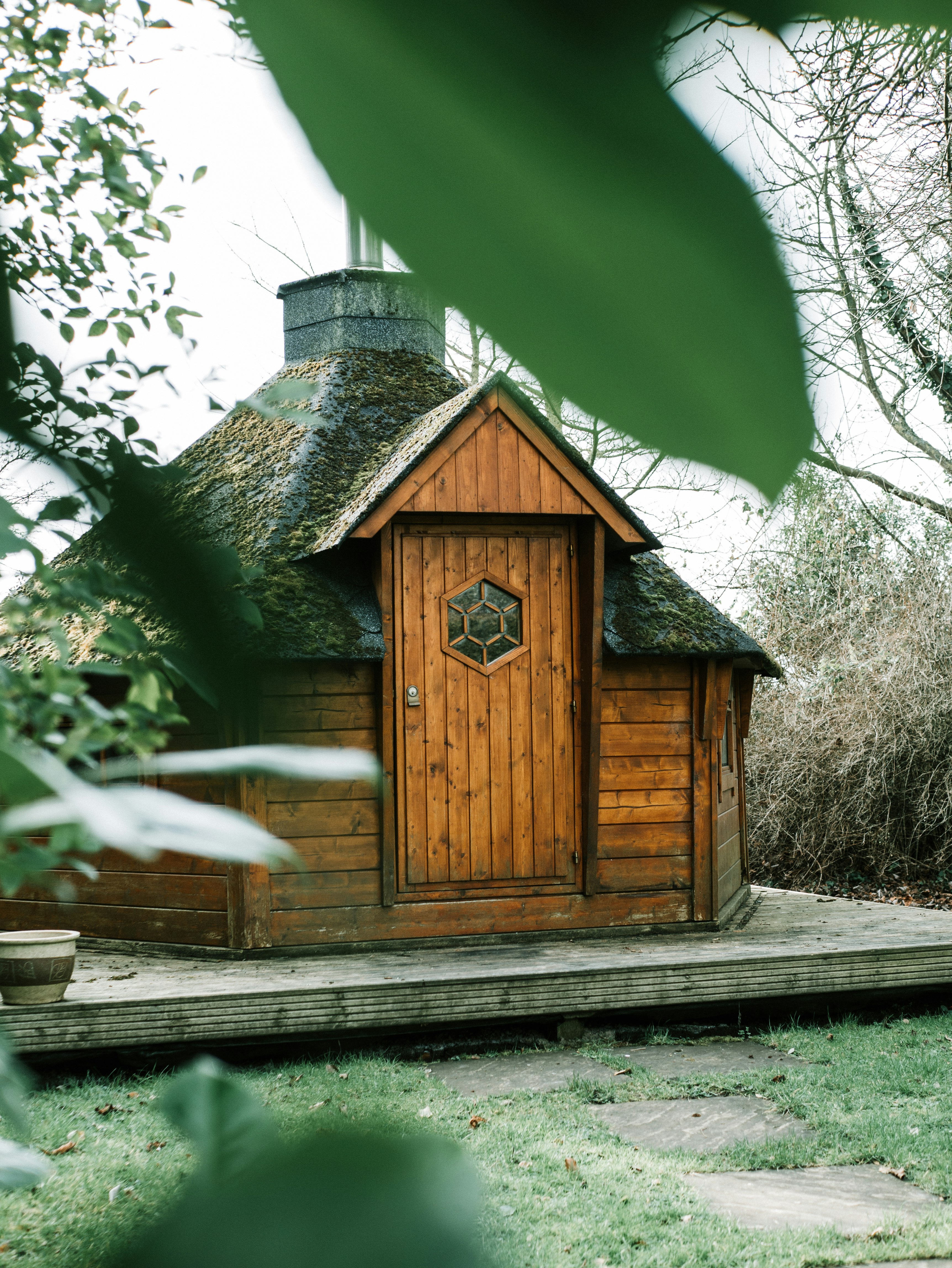 brown wooden house near trees